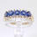 Fine Vintage Ladies 10K Yellow Gold Blue Topaz Diamond Cocktail Right Hand Ring Band 