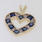 Classic Genuine 14K Yellow Gold Diamond and Topaz Heart Pendant Jewelry