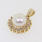 Classic Ladies 14K Yellow Gold Pearl and Diamond Pendant Jewelry