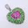 Lovely Ladies 10K White Gold Topaz and Tourmaline Heart Pendant Jewelry