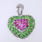 Lovely Ladies 10K White Gold Topaz and Tourmaline Heart Pendant Jewelry