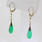 Delightful Ladies 14K Yellow Gold Aventurine Drop Earrings Jewelry