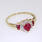 Lovely Ladies 10K Yellow Gold Heart Spinel and Diamond Ring Jewelry