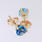 Charming Ladies 10K Yellow Gold Blue Quartz Stud Earrings Jewelry