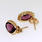 Charming Ladies 14K Yellow Gold Purple Zirconia Stud Earrings Jewelry