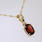 Charming Ladies 14K Yellow Gold Garnet Pendant and Chain Jewelry