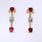 Lovely Ladies 10K Yellow Gold Spinel and Diamond Earrings Jewelry