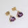 Charming Ladies 14K Yellow Gold Amethyst Stud Earrings Jewelry