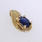 Ladies Estate 10K Yellow Gold Diamond Sapphire Ring Earrings Pendant Jewelry Set