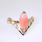 Stunning Vintage  Ladies 14K Yellow Gold Coral and Diamond Right Hand Ring Jewelry