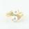 Authentic Bvlgari 18K Yellow Gold Pearl Diamond Bypass Ring