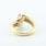 Authentic Bvlgari 18K Yellow Gold Pearl Diamond Bypass Ring