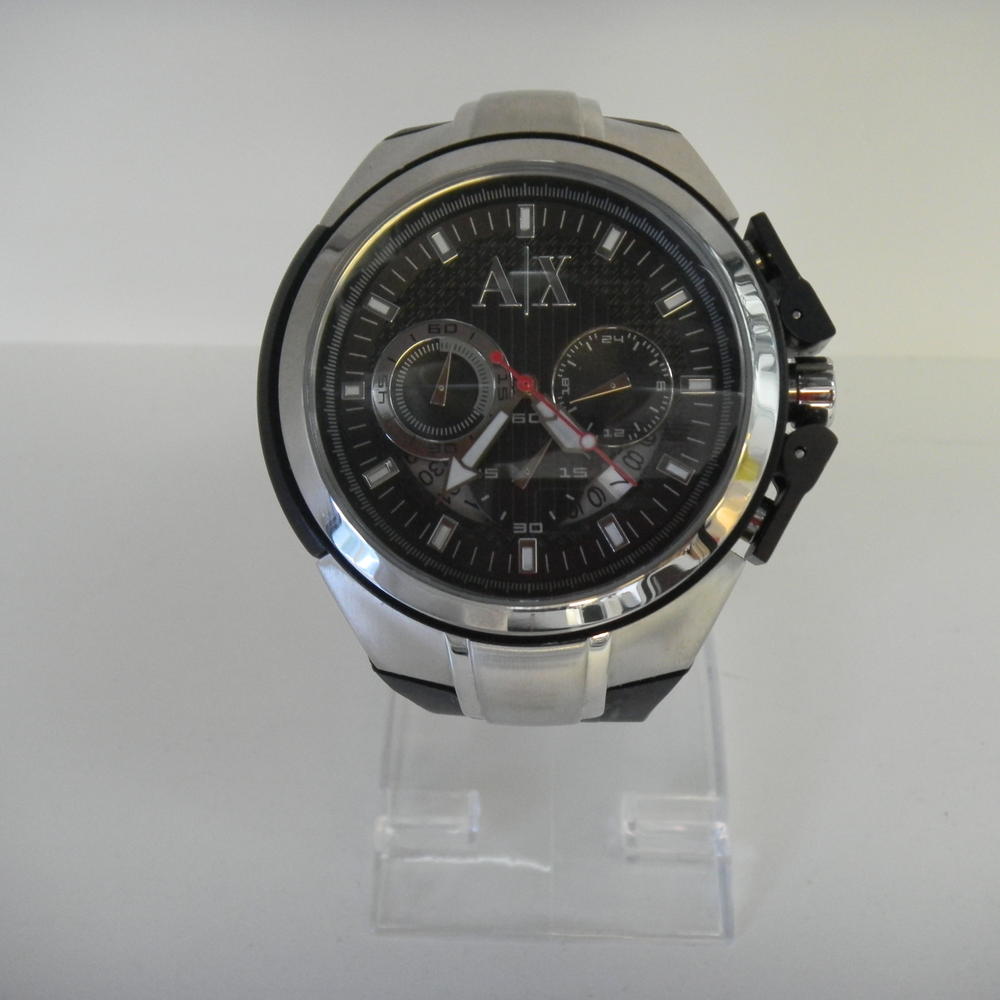 Armani Exchange AX1042 Miami Black Dial Rubber Strap Chronograph Men's Watch  