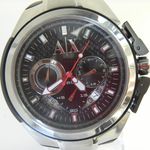 Armani Exchange AX1042 Miami Black Dial Rubber Strap Chronograph Men's Watch  