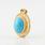 Gorgeous 18K Yellow Gold Turquoise Pendant