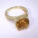 Exquisite Yellow Gold 10K Vintage Topaz Diamond Ladies Rign