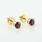 Beautiful 18K Yellow Gold Round Garnet Stud Earrings