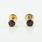 Beautiful 18K Yellow Gold Round Garnet Stud Earrings