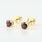 Beautiful 18K Yellow Gold Round Garnet Stud Earrings