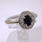 Charming Ladies 14K White Gold Blue Spinel and Diamond Right Hand Ring Jewelry