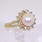 Lustrous Ladies 14K Yellow Gold Pearl and Diamond Right Hand Ring Jewelry