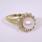 Lustrous Ladies 14K Yellow Gold Pearl and Diamond Right Hand Ring Jewelry