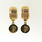 Lustrous Ladies 18K Yellow Gold Huggie Coin Dangle Earrings Jewelry