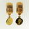 Lustrous Ladies 18K Yellow Gold Huggie Coin Dangle Earrings Jewelry