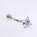 Princess Cut Belly Button Ring 14k Gold