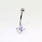 Princess Cut Belly Button Ring 14k Gold