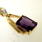 Vintage Womens Retro 14/10K Yellow Gold Amethyst Diamond 3.30CTW Statement 16" Chain and Pendant Jewelry