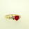 NEW Modern 10K Yellow Gold Heart Ruby Topaz Right Hand Promise Ring 