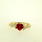 NEW Modern 10K Yellow Gold Heart Ruby Topaz Right Hand Promise Ring 