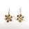 Charming Ladies Retro Vintage 14K Tricolor Gold Hook Flower Earrings Jewelry