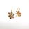 Charming Ladies Retro Vintage 14K Tricolor Gold Hook Flower Earrings Jewelry