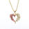 Lovely Ladies 14K Yellow Gold Diamond and Spinel Heart Pendant and Chain Jewelry