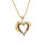 Lovely Ladies 14K Yellow Gold Diamond and Spinel Heart Pendant and Chain Jewelry