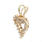 Fine Vintage Estate 14K Yellow Gold Diamond 0.35CTW Cluster Heart  Pendant 