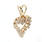 Fine Vintage Estate 14K Yellow Gold Diamond 0.35CTW Cluster Heart  Pendant 