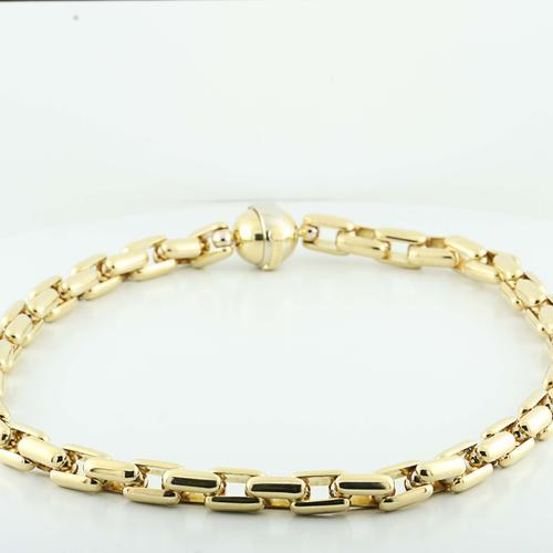 MEN'S 18 KARAT YELLOW GOLD FLAT CHAIN BRACELET – Umara