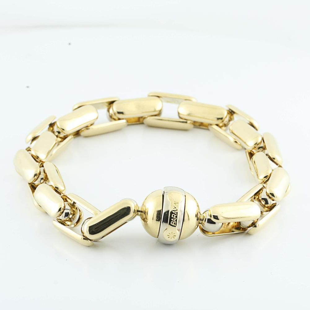 BARAKA 18K Yellow White Gold Mens Chain Link Bracelet | Online Pawn ...