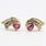 Vibrant Estate Ladies 14K Yellow Gold Pink Topaz and Natural Diamond 1.10CTW Earrings Jewelry