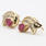 Vibrant Estate Ladies 14K Yellow Gold Pink Topaz and Natural Diamond 1.10CTW Earrings Jewelry