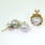 Lustrous Classic 14K Yellow Gold Pearl Stud Seashell Pendant 2PC Jewelry Set