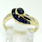 Retro Estate Ladies 14K Yellow Gold Blue Sapphire Diamond Cocktail Ring