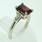 Charming Ladies Estate 14K White Gold Garnet Diamond 1.95CTW Anniversary Ring