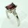 Charming Ladies Estate 14K White Gold Garnet Diamond 1.95CTW Anniversary Ring