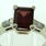 Charming Ladies Estate 14K White Gold Garnet Diamond 1.95CTW Anniversary Ring