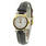 Movado Vizio 3374887 Ladies White Dial Gold Tone  Bezel Leather Band Quartz Watch