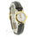 Movado Vizio 3374887 Ladies White Dial Gold Tone  Bezel Leather Band Quartz Watch